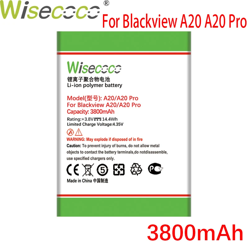 WISECOCO 3800 мАч Батарея для Blackview A20 Pro мобильный телефон в наличии Высокое качество +