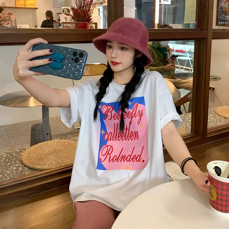 

XZ060 2021 new design sense niche popular style foreign style ins Japanese retro T-shirt women