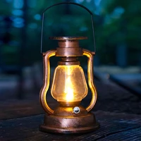 led solar light retro oil lamp solar powered candle hanging light outdoor portable lantern lamp courtyard garden decoration