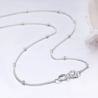 35 80cm slim thin pure 925 sterling silver beads curb chain choker necklaces women girls jewelry kolye collares collier ketting