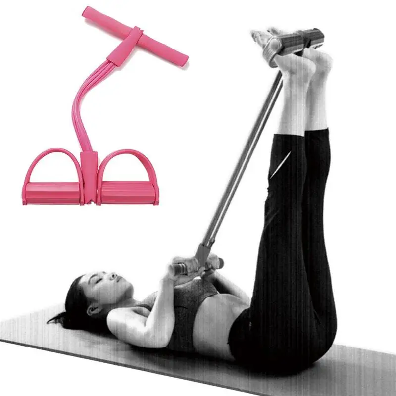 4 трубки резистивные резинки латексный тренажер для педалей натяжные йоги