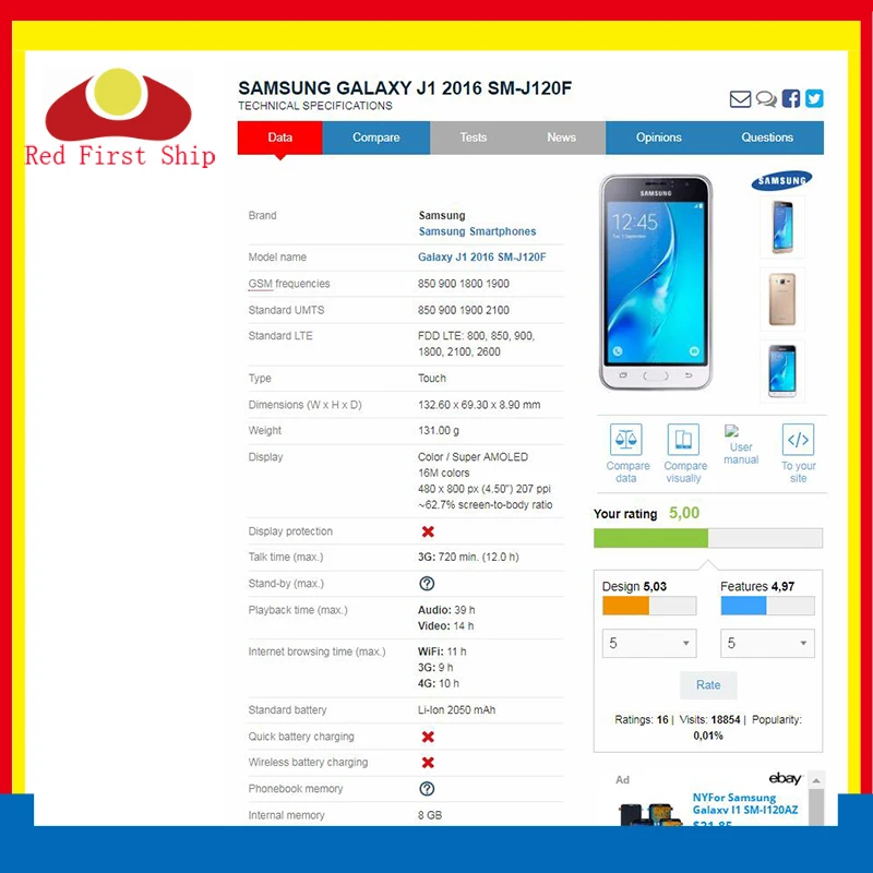 10 шт./лот ЖК-дисплей для samsung GALAXY J1 2016 J120 J120f J120M J120H сенсорный экран дигитайзер
