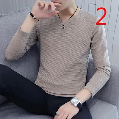 

Hong Kong 2020 spring new men's long-sleeved T-shirt slim Korean tide