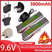 2x 9 6v nimh 3800mah rechargeable battery pack tamiya plug charger plug