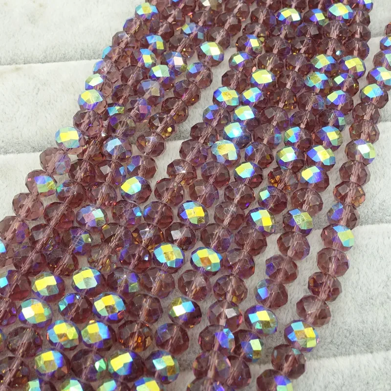 Лидер продаж фиолетовые граненые бусины из хрустального стекла в форме половины