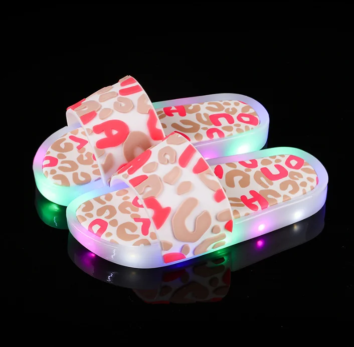 2021 обувь светящаяся Желейная летняя детская светодиодная тапочка шлепанцы для