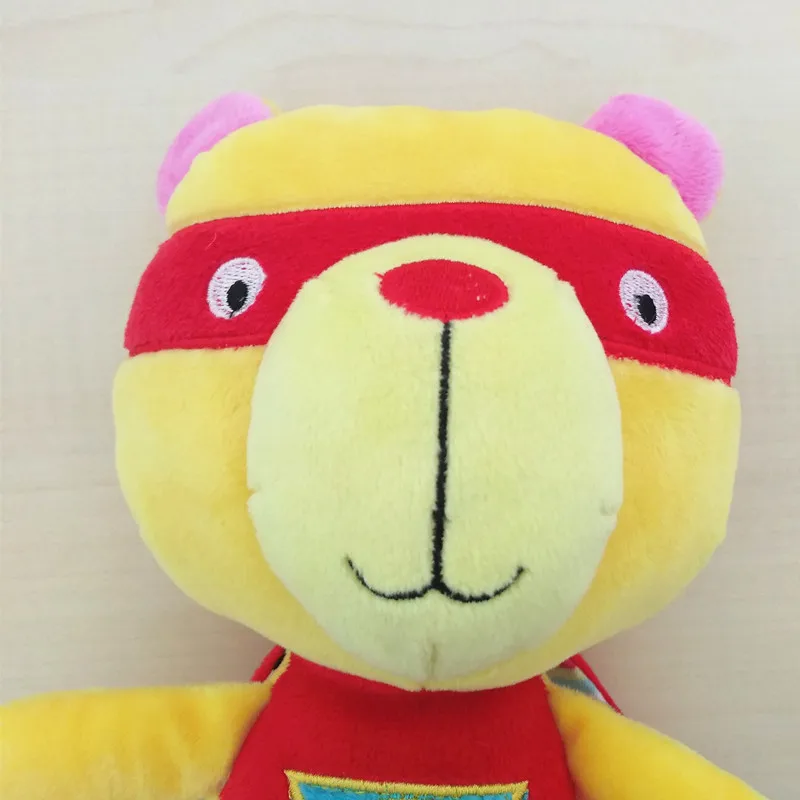 Мягкий желтый медведь 22 см мягкий велбоа с красной накидкой 100% полиэстер милый