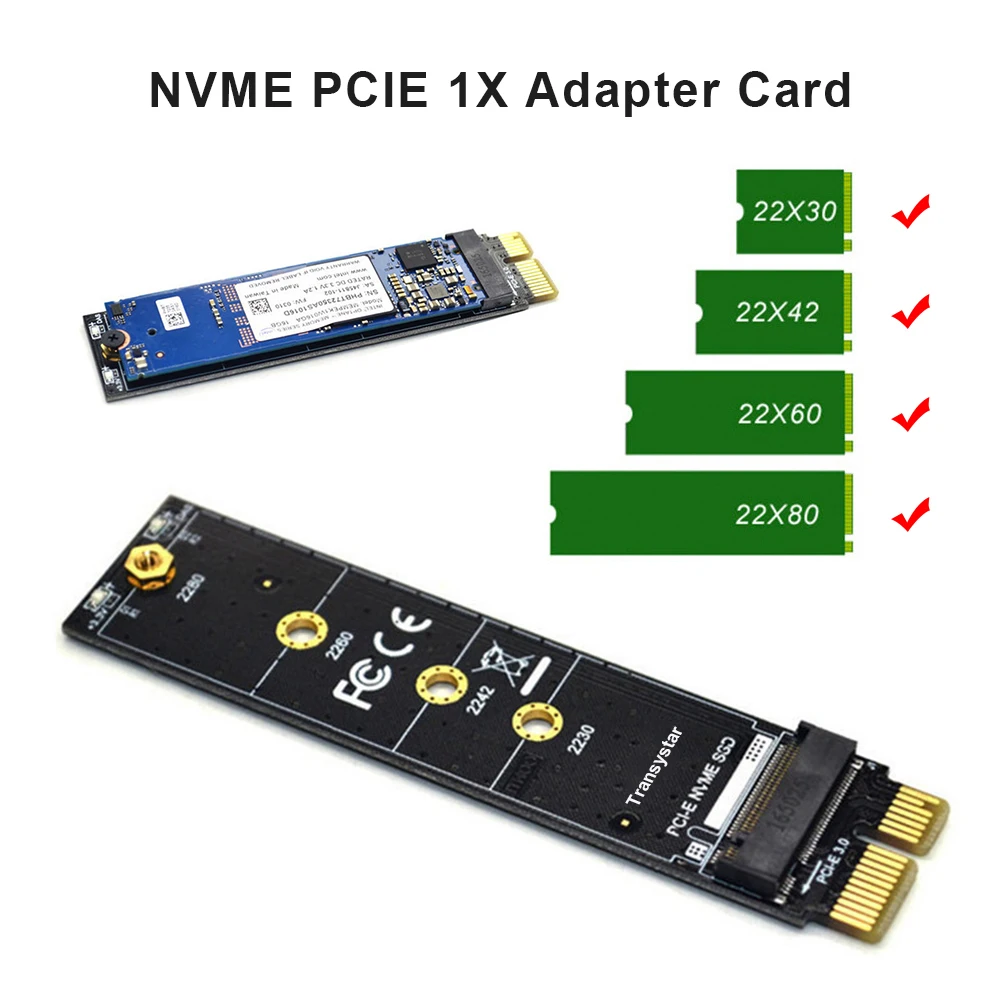 

Адаптер PCIE-M2 NVMe SSD M2 PCIE X1 Raiser PCI-E PCI Express M Соединитель в форме ключа поддерживает 2230 2242 2260 2280 M.2 SSD полную скорость