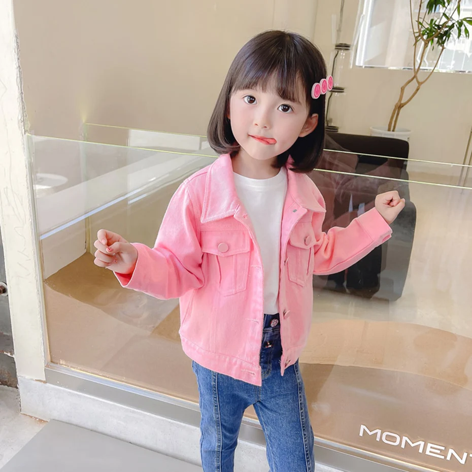 Куртка для девочек верхняя одежда однотонное пальто на весну и осень Детская