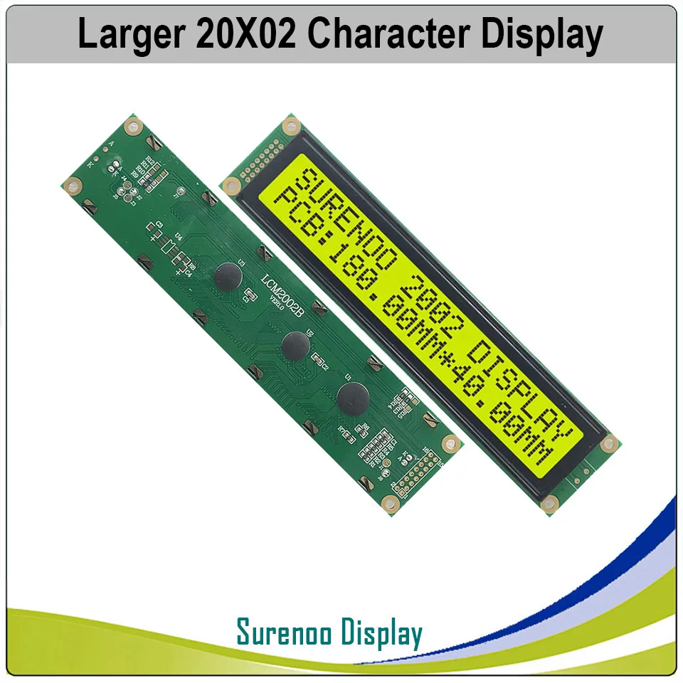 Yellow Green Большой размер 202 20X2 2002 ЖК-модуль дисплей экран LCM желтый зеленый синий с светодиодный подсветкой - Цвет: Yellow Green