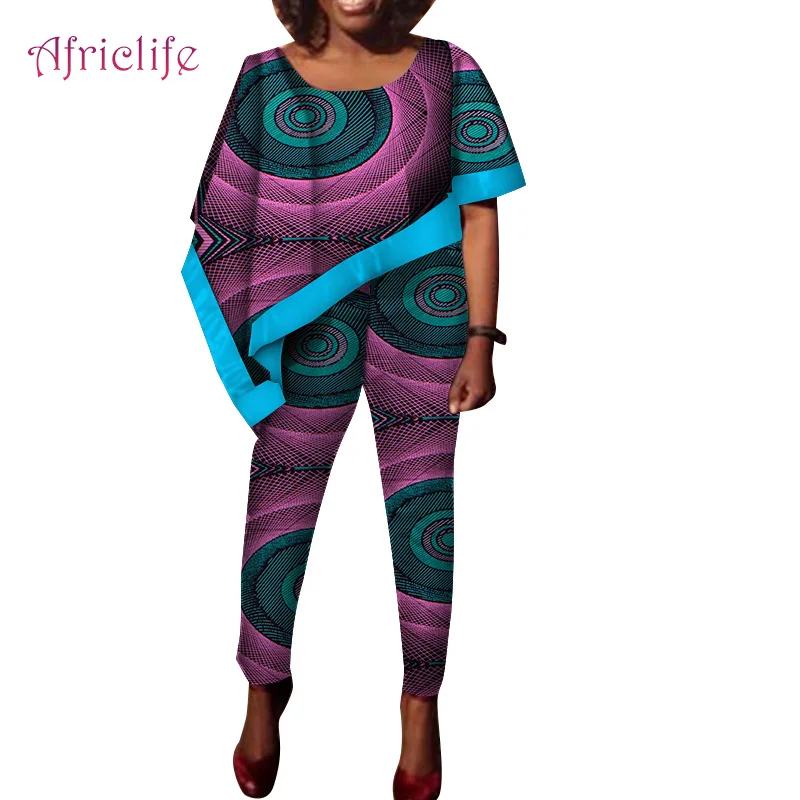 Летний Африканский костюм для женщин стандартный топ и брюки-карандаш женская