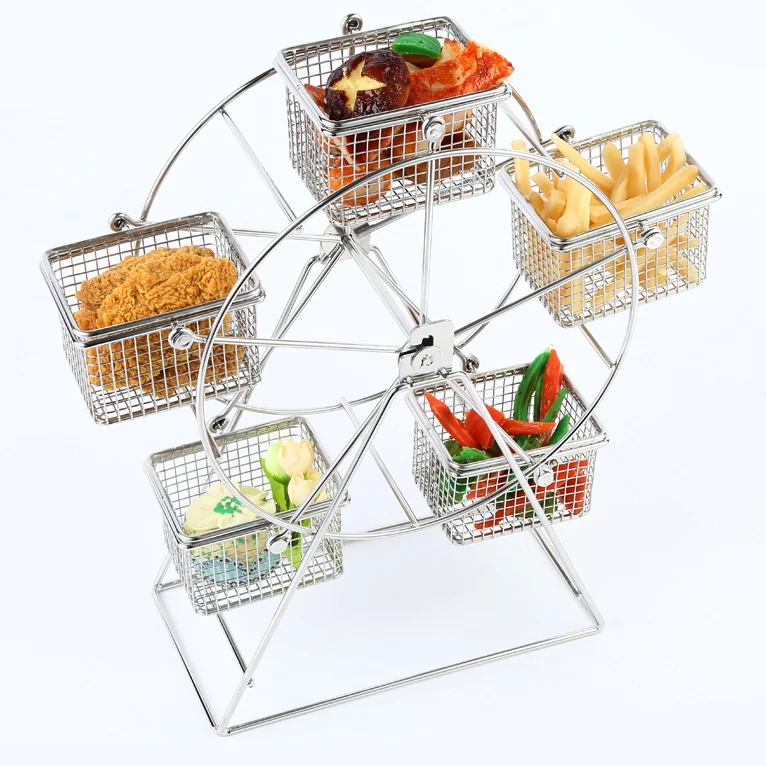 

Ferris Wheel Food Rack Tableware Party Rotatable Pastry Cupcake Holder Stainless Steel Food Shelf Wedding Party Decoration Bar