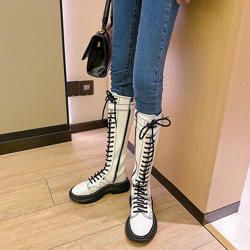 

MORAZORA 2020 New arrival fashion knee high boots square heels round toe comfortable ladies shoes winter women boots