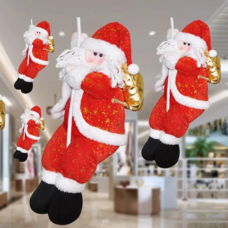 

Climb Rope Elderly Hanging Doll Christmas Santa Claus Pendants Home Christmas Party Xmas Tree Ornaments Kid Gift Xmas Decor