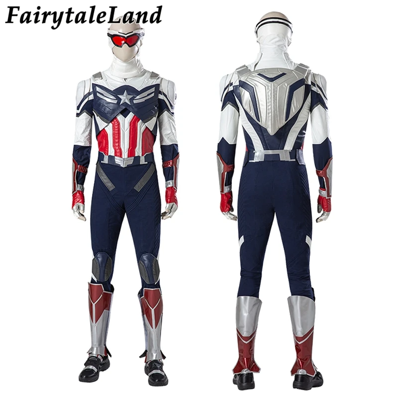 

Falcon And Winter Soldier Cosplay Costume Captain Sam Battle Uniform Halloween Party Performance Outfit With Shoes