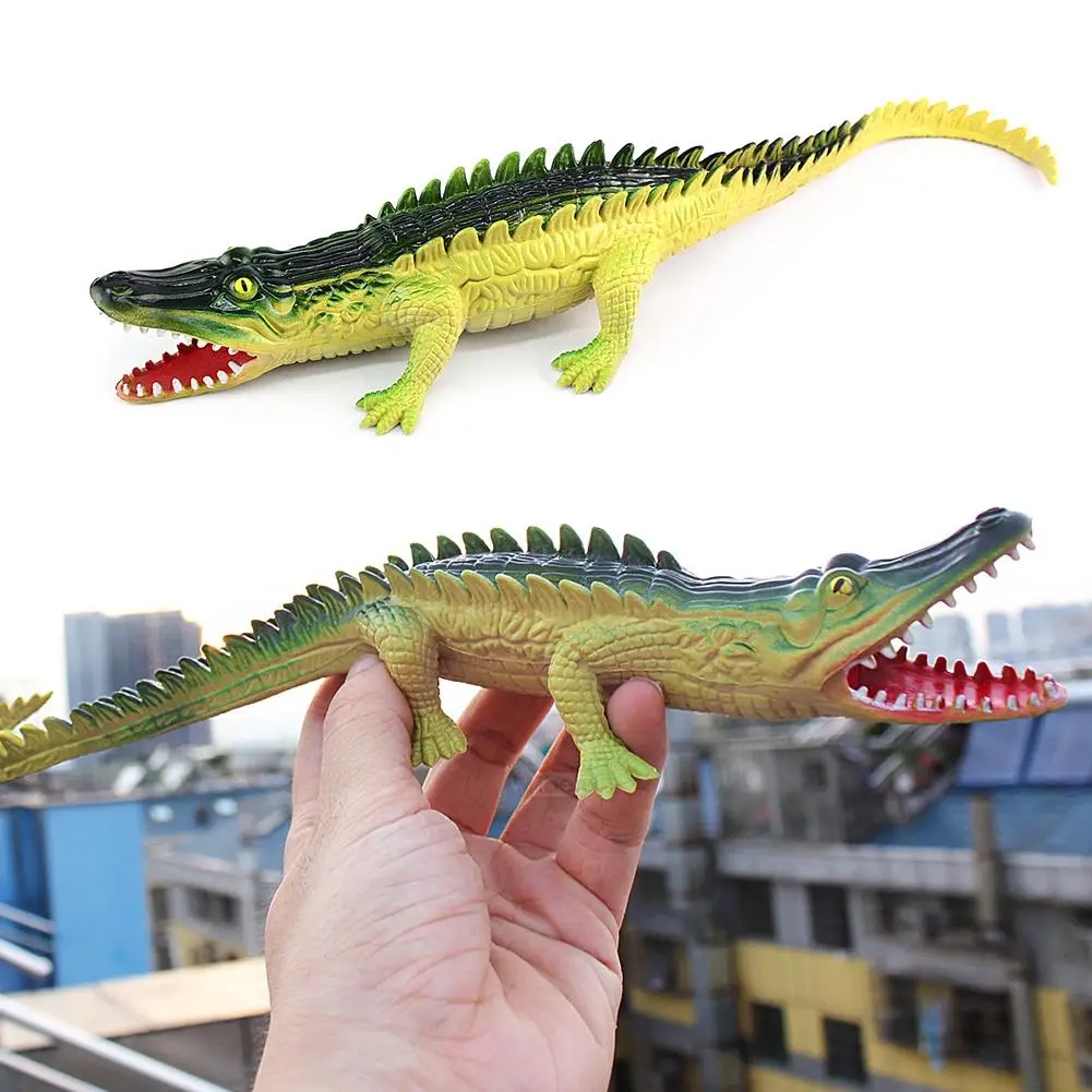 

2Pcs Realistic Crocodile Animal Soft Model Squeezing BB Device Prank Kids Toy