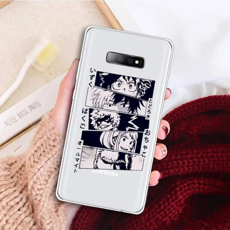 

My Hero Academia deku bakugou Boku Phone Case Transparent For Samsung Galaxy A 71 21s S note 8 9 10 plus 20 ultra