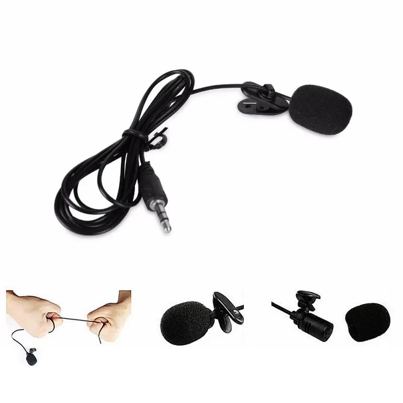 

Universal 3.5mm Mini Portable Microphone Hands Free Clip On Mic Microphone Mini Audio Mic For PC Laptop Lound Speaker For Phone