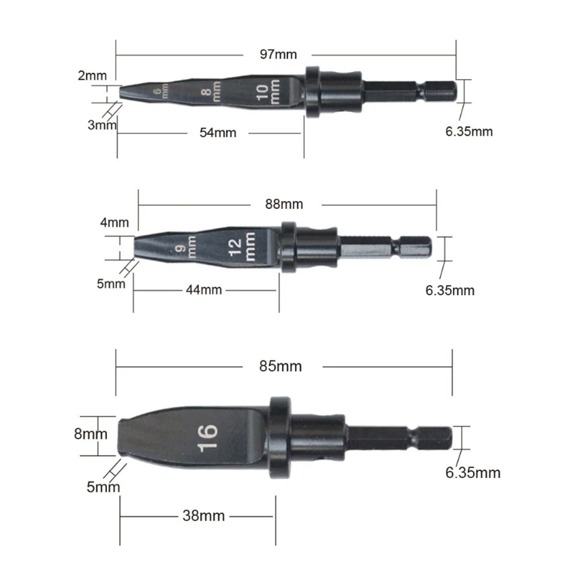 

B2RA Tube Expander Black Copper Pipe Portable Electric Expander Fit for 6.35mm Triangular Hexagonal Shank