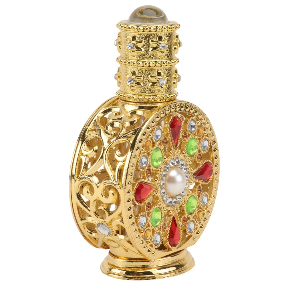 

1Pc Delicate Perfume Bottle Chic Essential Oil Bottle Liquid Dispenser Golden