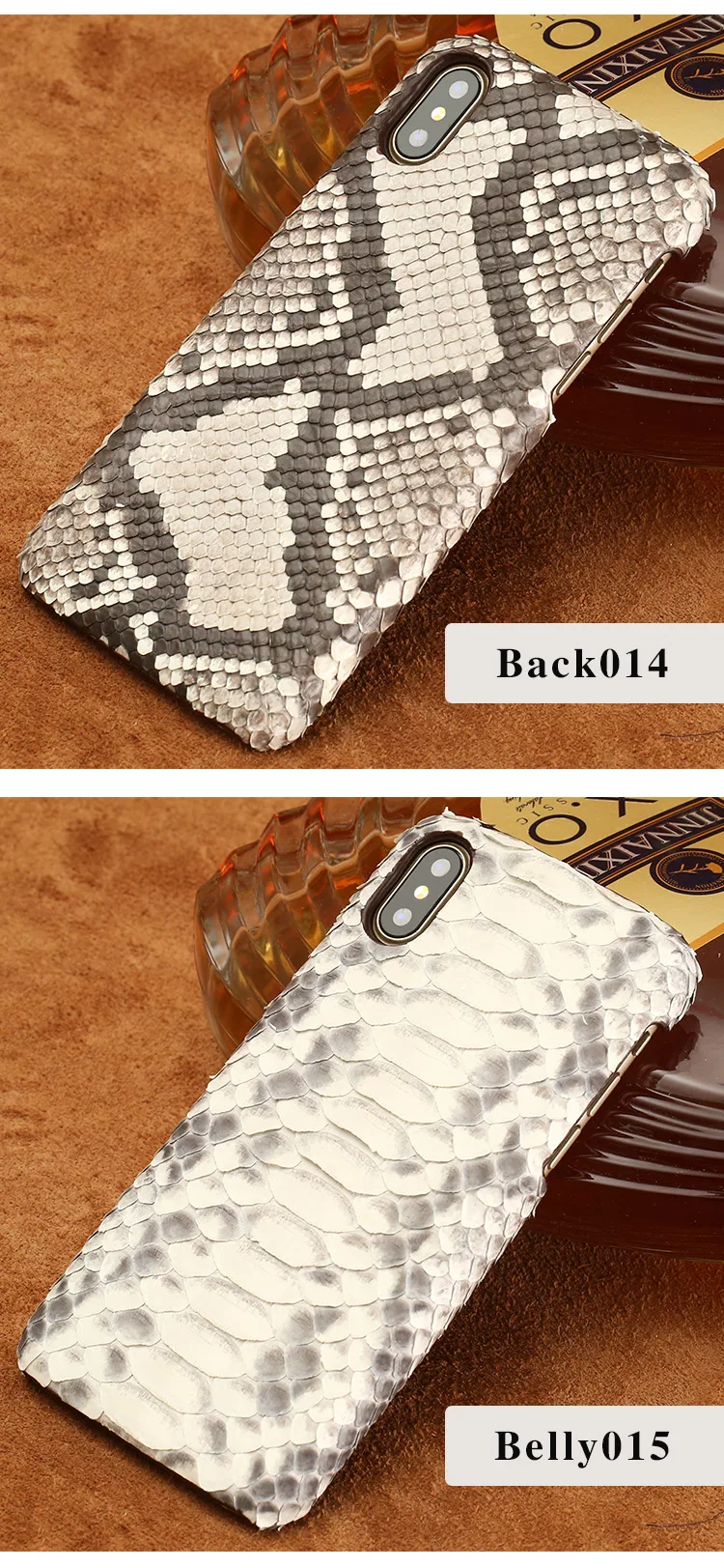 Пояса из натуральной кожи питона половина пакет чехол для iPhone X XS XSmax XR 6 7 8 плюс узор дизайн роскошный защитный чехол