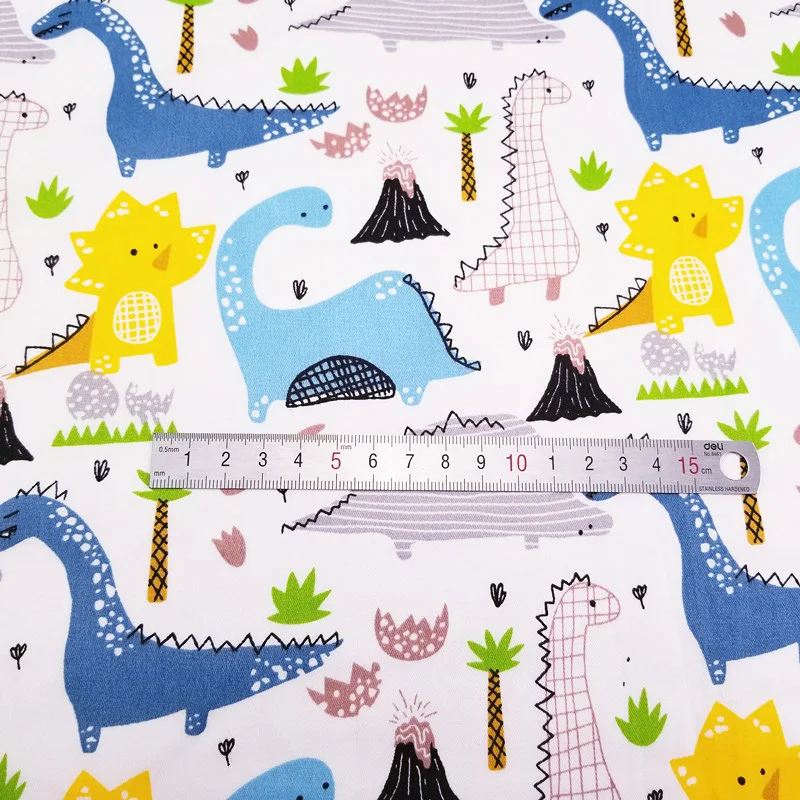 Детская хлопковая ткань с принтом Dinasour саржевая простыня для лоскутного шитья