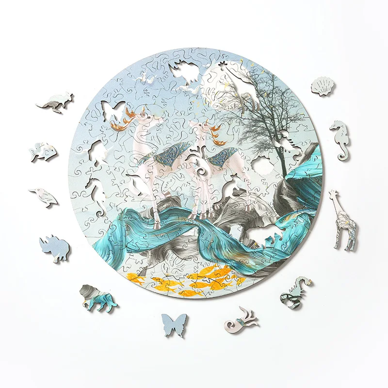 

Wooden Puzzle Cartoon Design Kids Toy Twelve Constellations Diy Jigsaw Puzzle For Adults Children Interaction Board Game Gifts