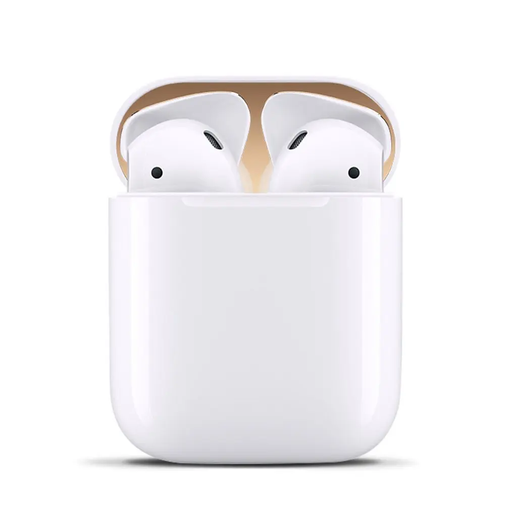 Металлическая защита от пыли аксессуары для Air pods 2 гарнитура защитная наклейка