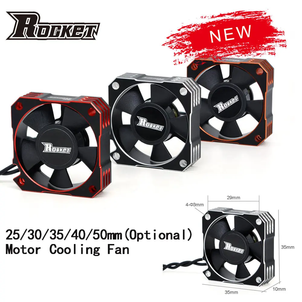 

Metal Motor Cooling Fan 25mm 30mm 35mm 40mm 50mm Heat Dissipation for 1/10 1/8 1/5 1/12 RC Car Brushless Motor