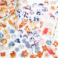 40pcs cute cartoon little animal korea stickers hand account stickers bullet journaling accessories phone stickers aesthetic