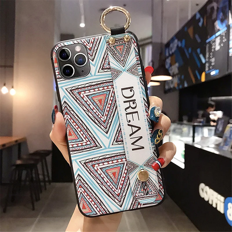 Для iPhone 11 чехол Модный цветочный держатель для телефона чехол для iPhone 8 Plus 6 6s 7 X XR XS 11 pro max Мягкий ТПУ ремешок чехол Etui - Цвет: F
