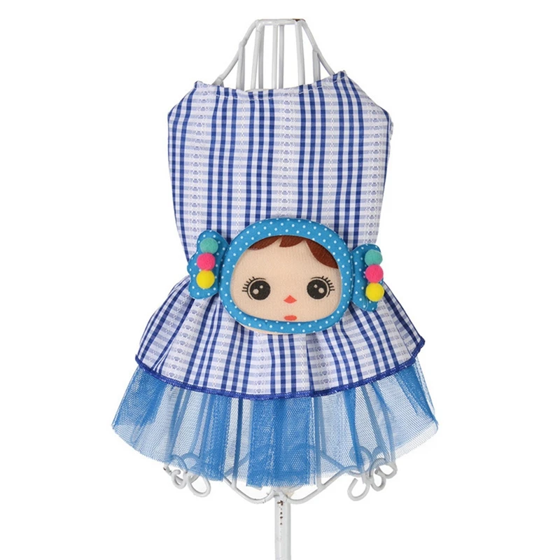 Летнее платье принцессы костюм для животного с Сетчатое девочкой печатных щенок