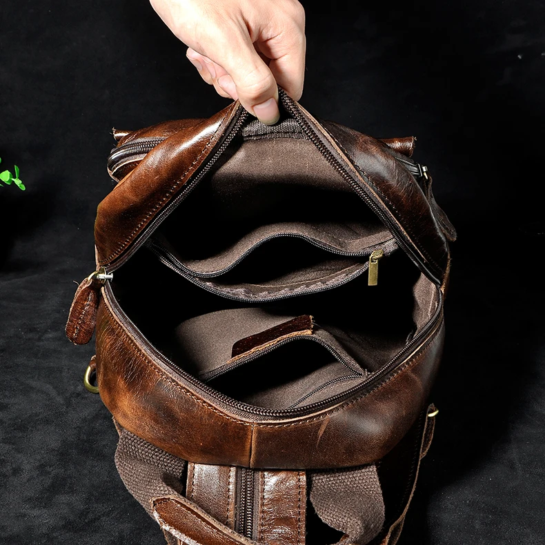 Дорожный повседневный рюкзак унисекс оригинальный кожаный модный ранец для