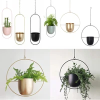 iron hanging pots flower hanging planter basket pots wall swinging mount pot chain plant decorative for home balcony decoration