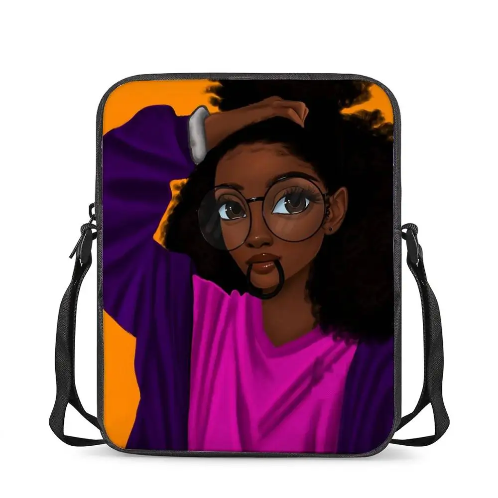 Женская сумка-мессенджер с принтом HYCOOL, маленькая африканская черная сумка через плечо с принтом волос, 2020