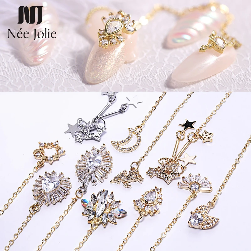 1 шт. металлические буровые цепи из сплава для ногтей Смешанная форма украшение