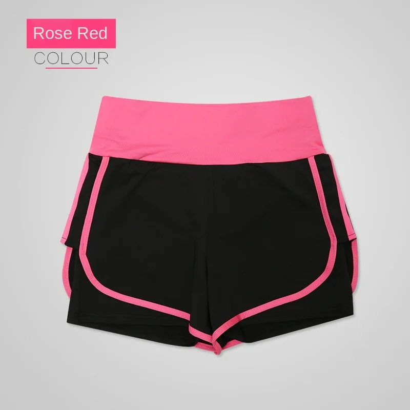 

Spring and Summer Fitness Suit Sports Running Suit Womens Casual Large Stretch Fake Two Piece Shorts Leggings Women Clothing