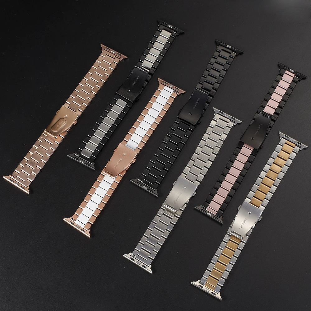 

Classic Metal Stainless Steel Strap for Apple watch Series 6 5 4 3 40mm 44mm band for iWatch 38mm 42mm Bracelet watchbands