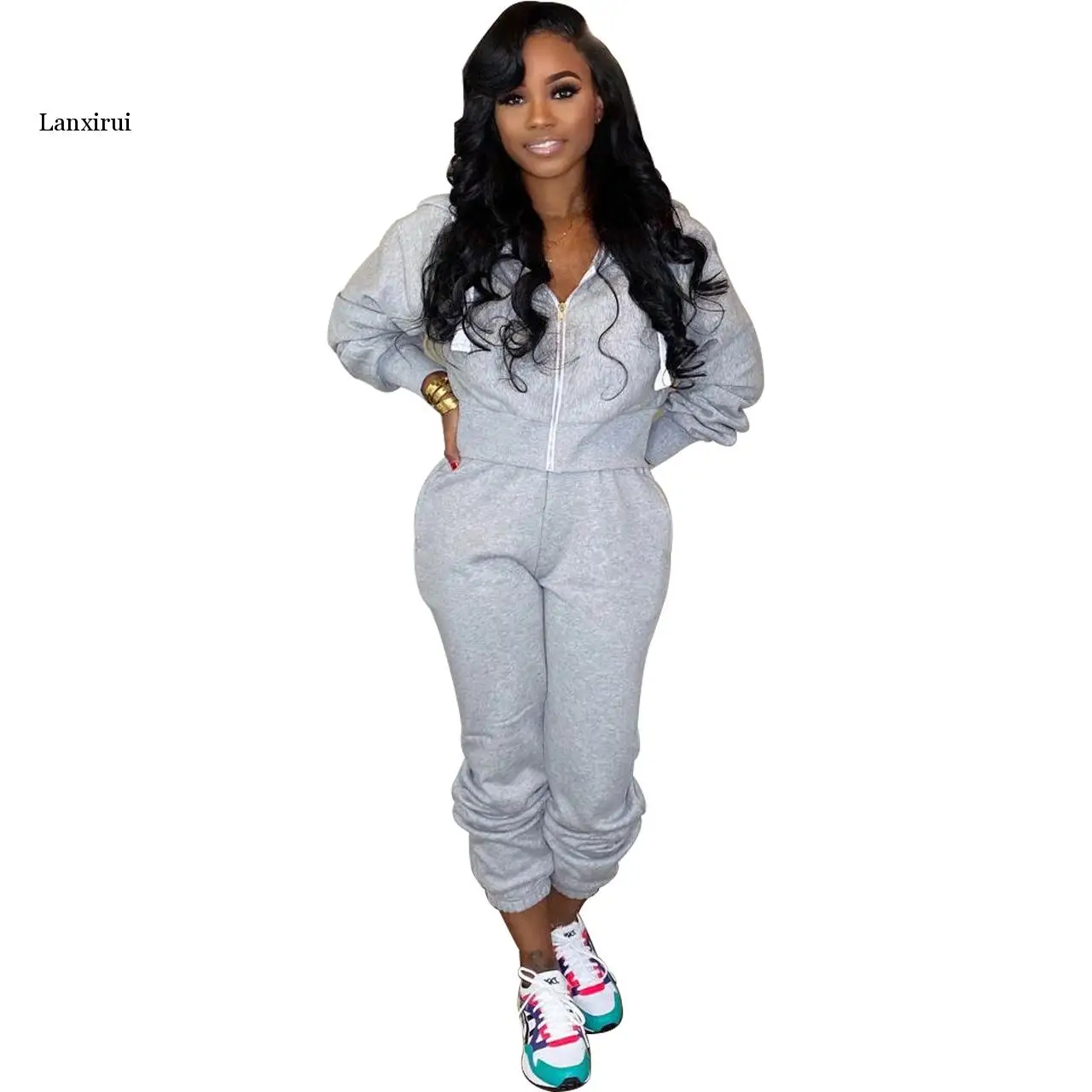 Женский спортивный костюм с капюшоном уличный комплект из 2 предметов спортивные