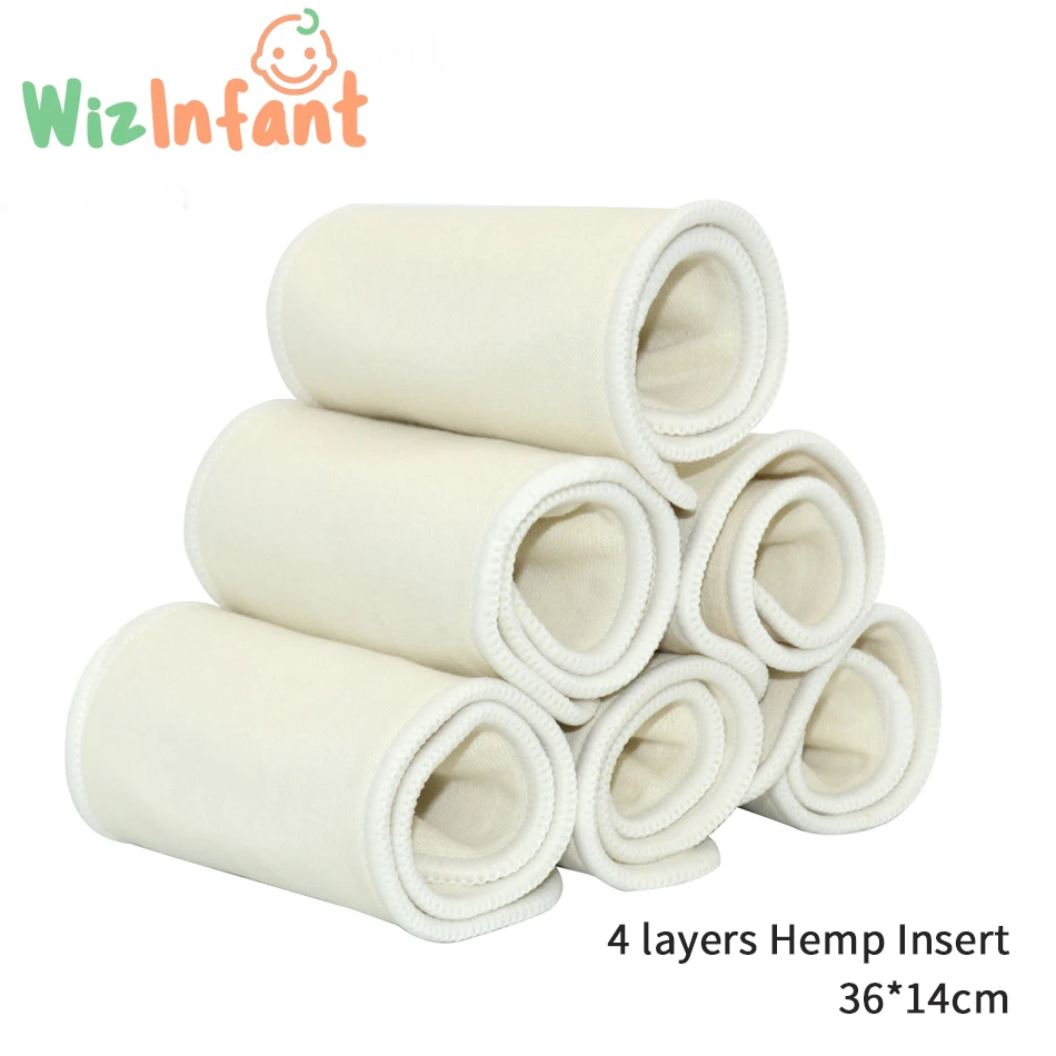 WizInfant 5/10 шт 4 слойные вставки для подгузников из конопляного хлопка подушечки