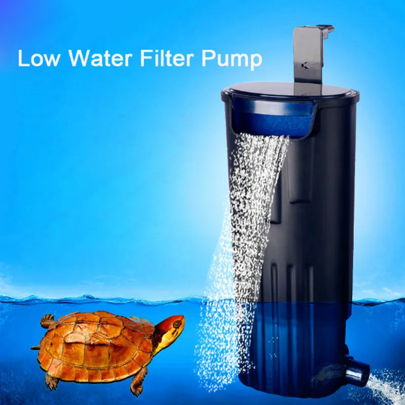 

Aquarium Turtle Low Water Filter Pump Fish Tank Hanging Waterfall Turtle Filter Pump Water Circulation for Fish Turtle Reptile