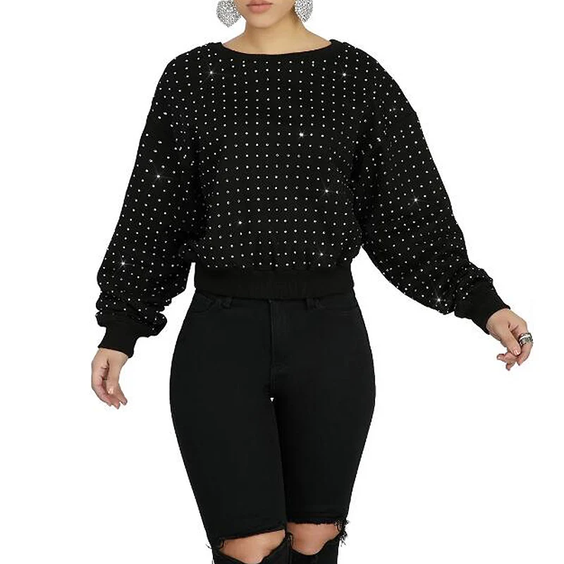 Женские новые зимние футболки с круглым вырезом однотонные длинным рукавом