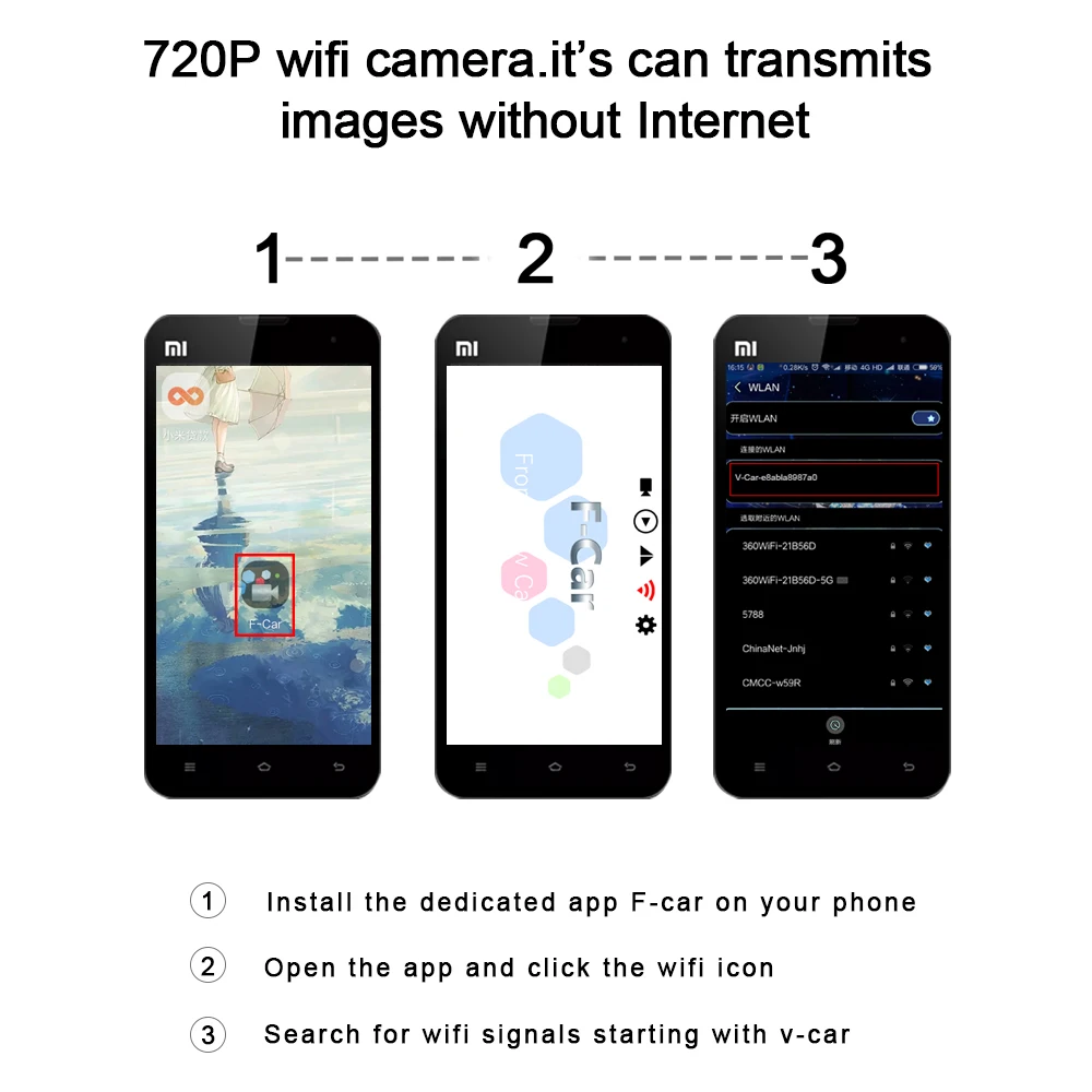 Carsanbo 720P HD wifi Беспроводная Автомобильная камера заднего вида фронтальная