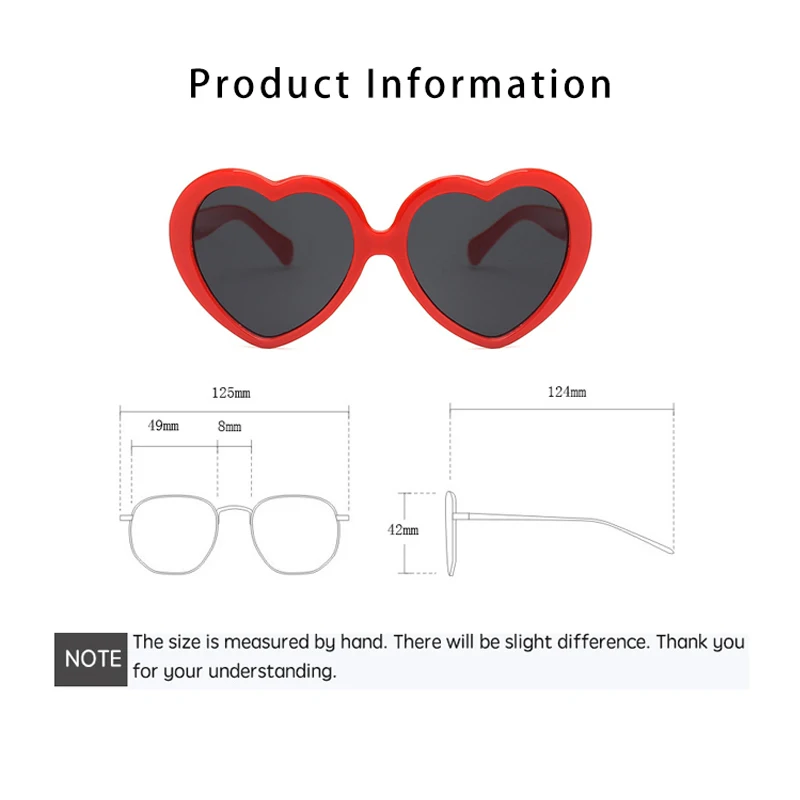 Детские солнцезащитные очки в форме сердца цветные с защитой UV400 для девочек и