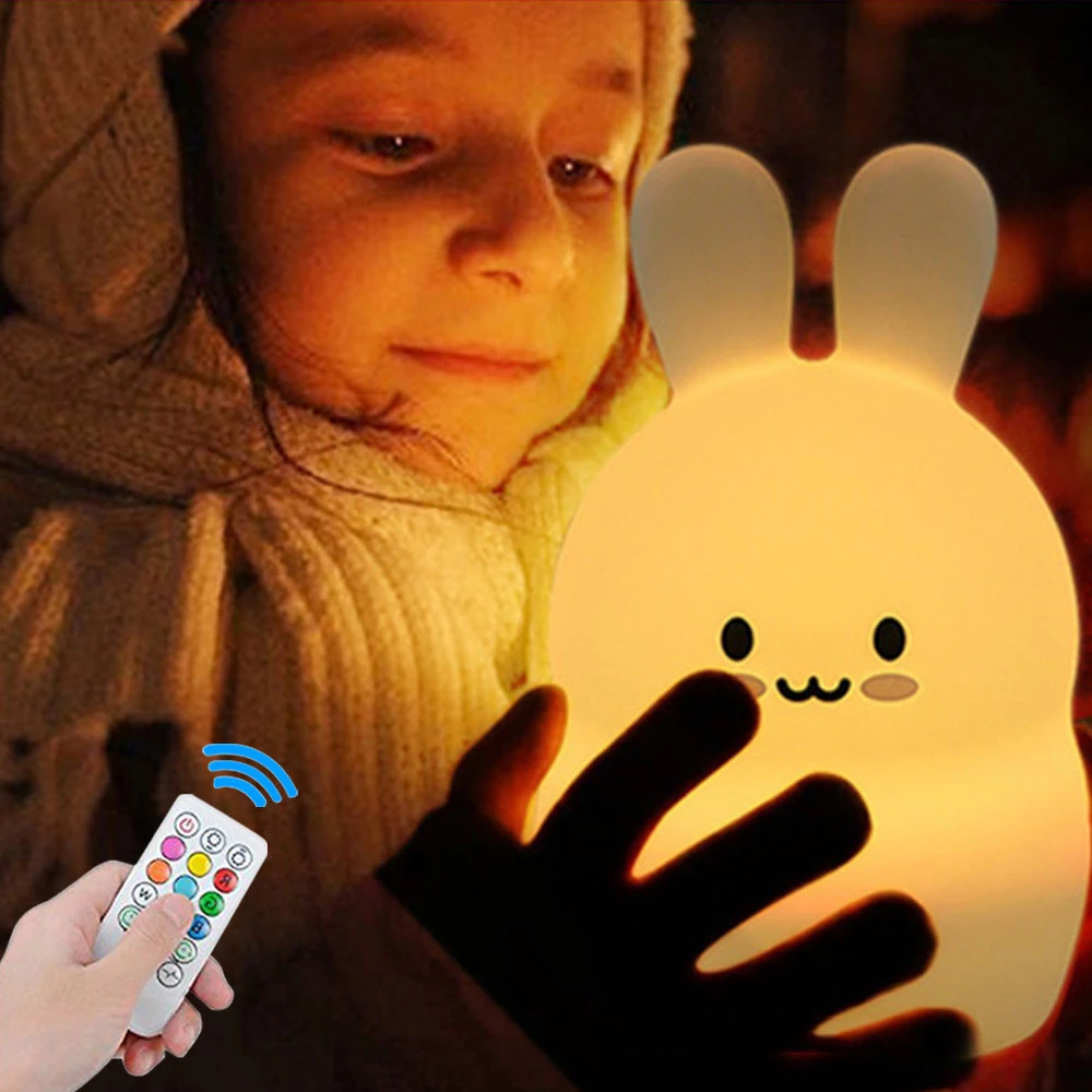 Светодиодный ночник с кроликом пульт дистанционного управления регулируемой