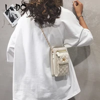 lucdo small shoulder bags 2020 summer new female chain small messager bags casual diamonds lattice travel phone bag hand bags