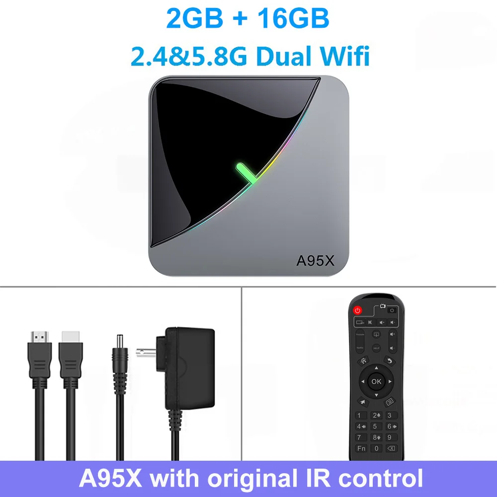 2G 16G LEMADO A95XF3 ТВ приставка Android 9,0 Amlogic S905X3 4 Гб 64 Гб 4 к HD Netflix Google голосовой помощник Смарт RGB светильник Android tv Box 8K - Цвет: 2G 16G