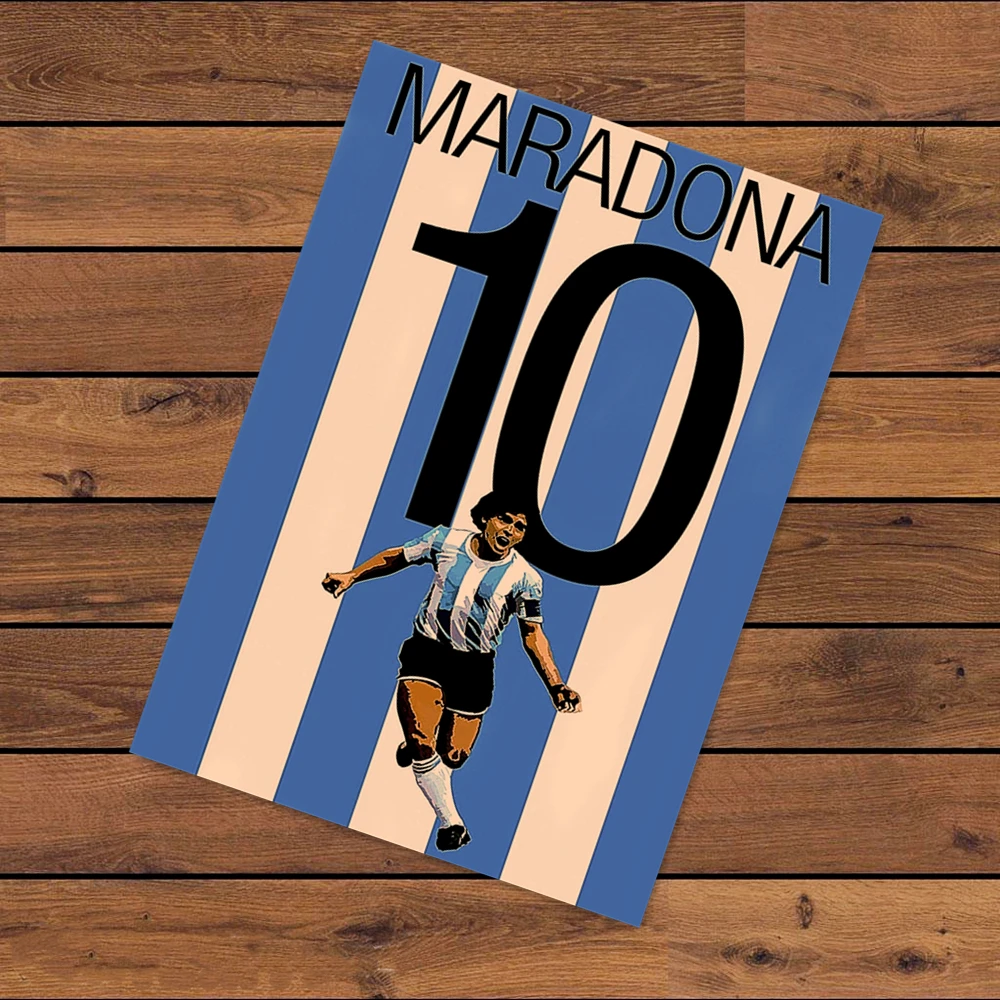 

"No. 10 Jersey MARADONA" Vintage World Cup Posters Football Painting Wall Sticker Retro Matte Kraft Paper Print Art Home Decor 1
