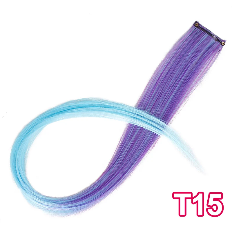 T15 AISI HAIR Synthetic Long Single Clip In One Piece Hair Extensions Straight Hair Hairpiece For Women - Цвет: T15