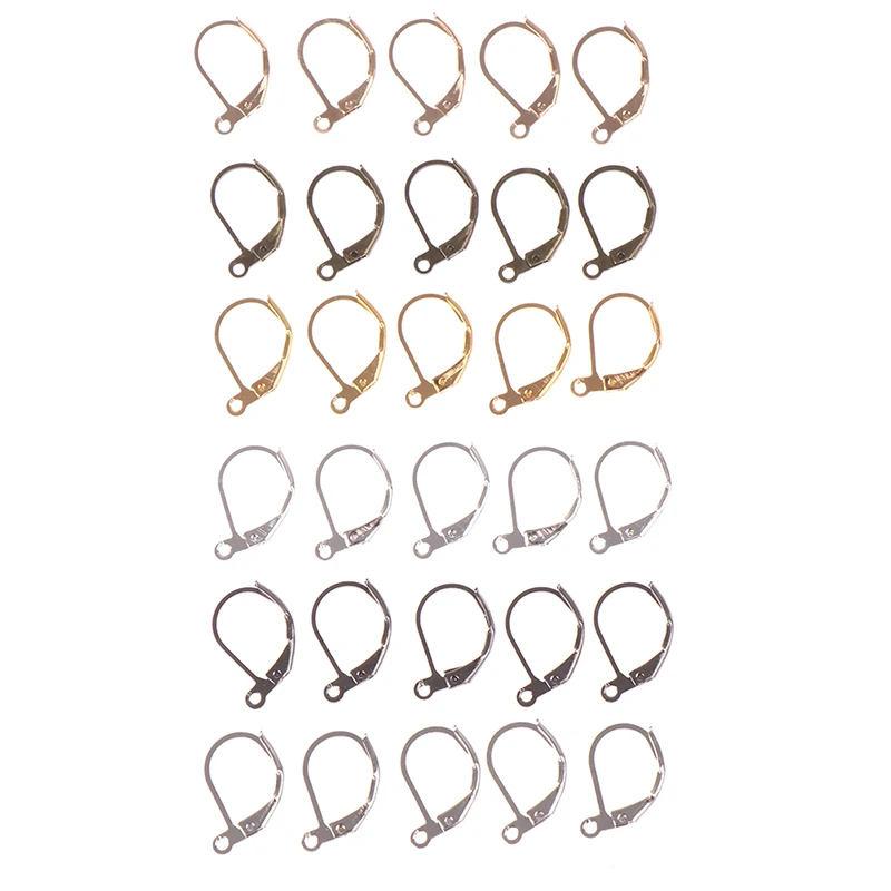 

20pcs/lot 15*10mm Gold French Lever Earring Hooks Wire Settings Base Hoops Earrings For DIY Jewelry Making Supplies